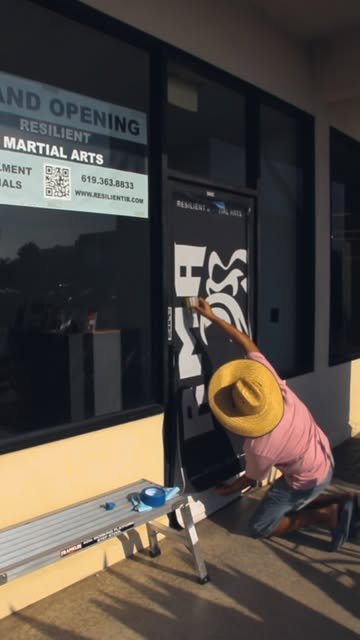 Custom microperforated door graphic, Imperial Beach