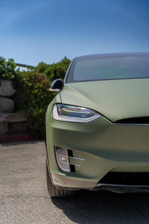 Tesla Model X, Satin military green, full wrap