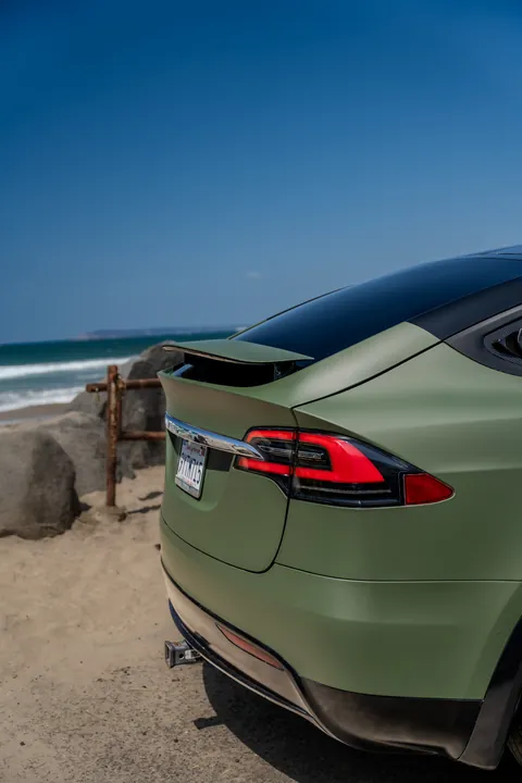 Tesla Model X, Satin military green, full wrap